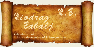 Miodrag Babalj vizit kartica